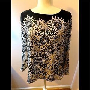 Loft black/cream petite S, floral tunic